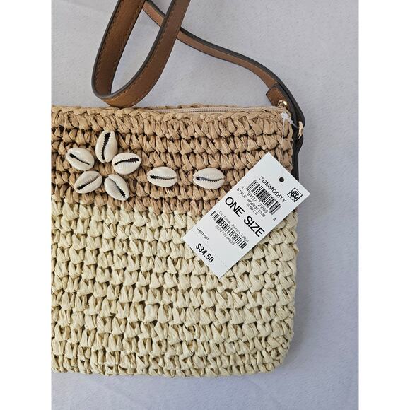Style & Co Straw Crossbody Bag Purse with Shells NWT - Picture 2 of 6